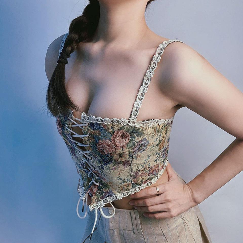 Cottagecore Corset Top - Fashionpara