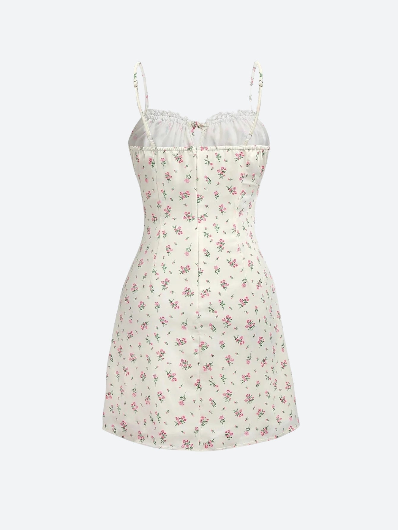 Cottagecore Floral Ruched Mini Dress