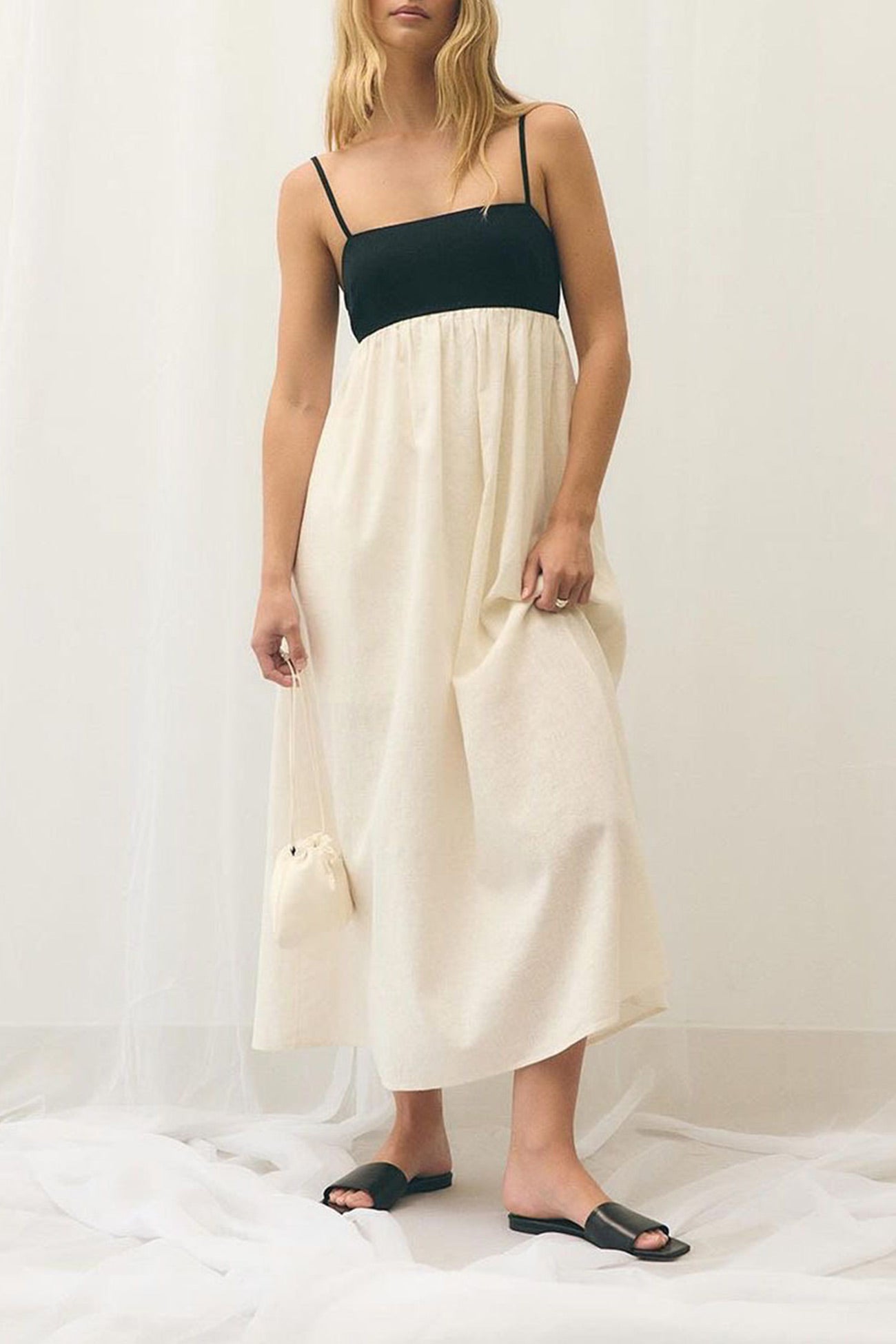 Cotton Contrast Patchwork Cami Dress - Fashionpara