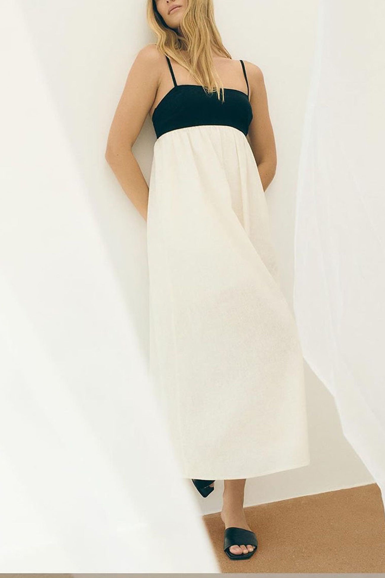 Cotton Contrast Patchwork Cami Dress - Fashionpara