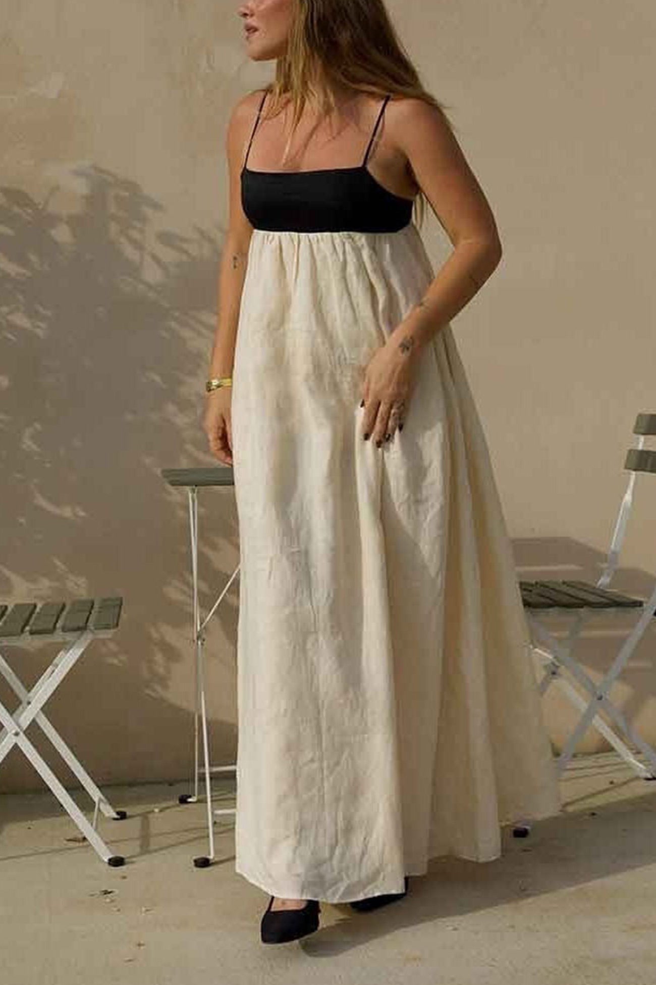 Cotton Contrast Patchwork Cami Dress - Fashionpara