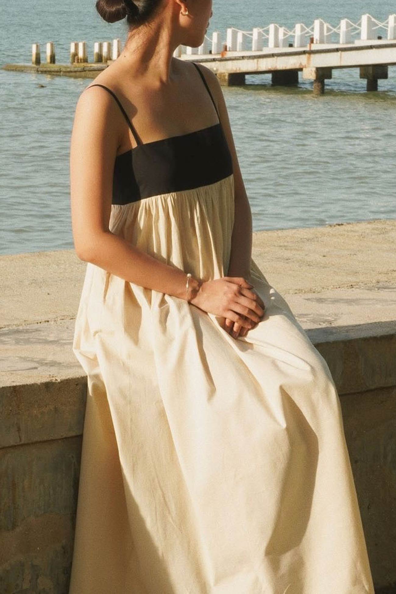 Cotton Contrast Patchwork Cami Dress - Fashionpara