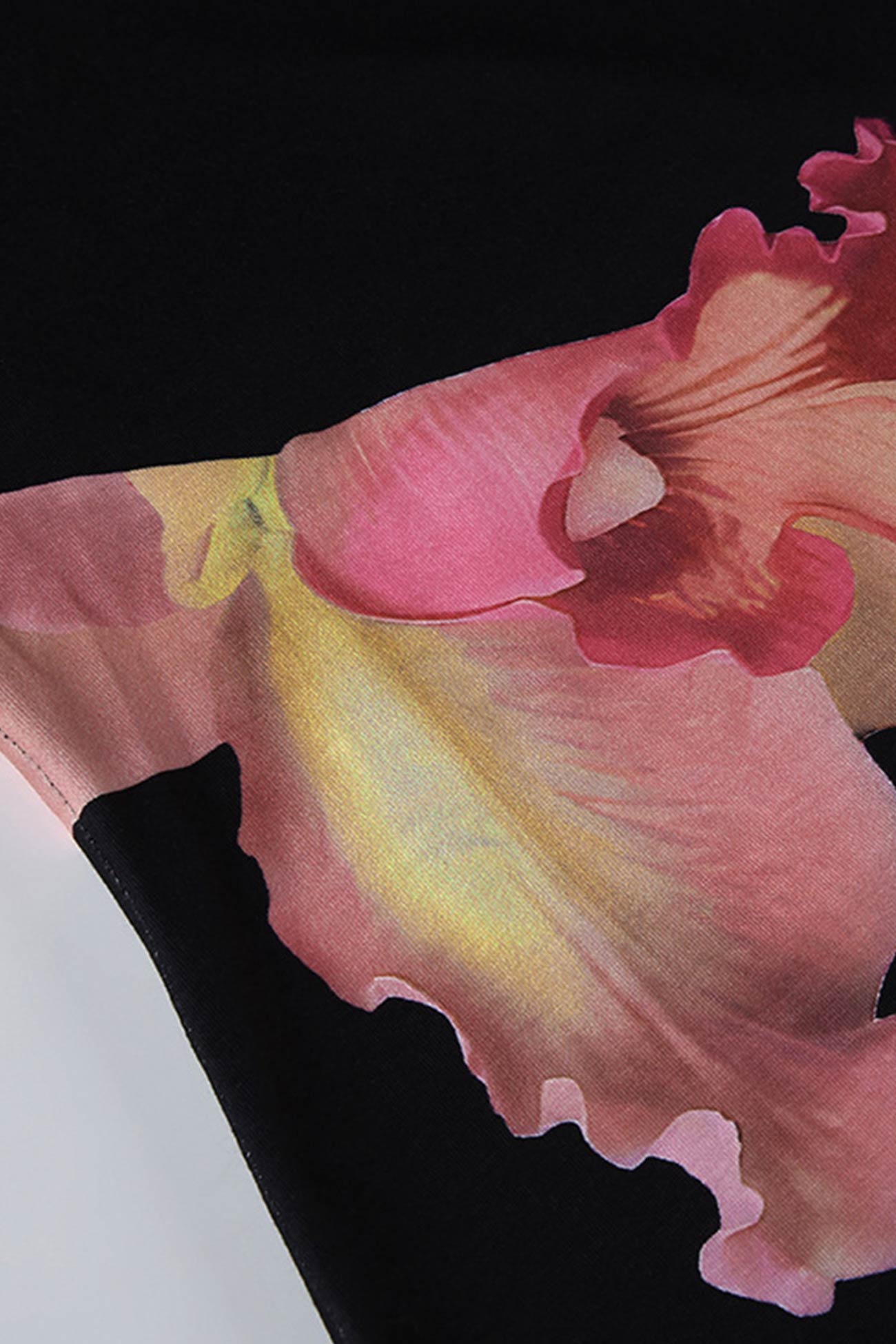 Cotton Floral Print Lace Hem Fishtail Dress