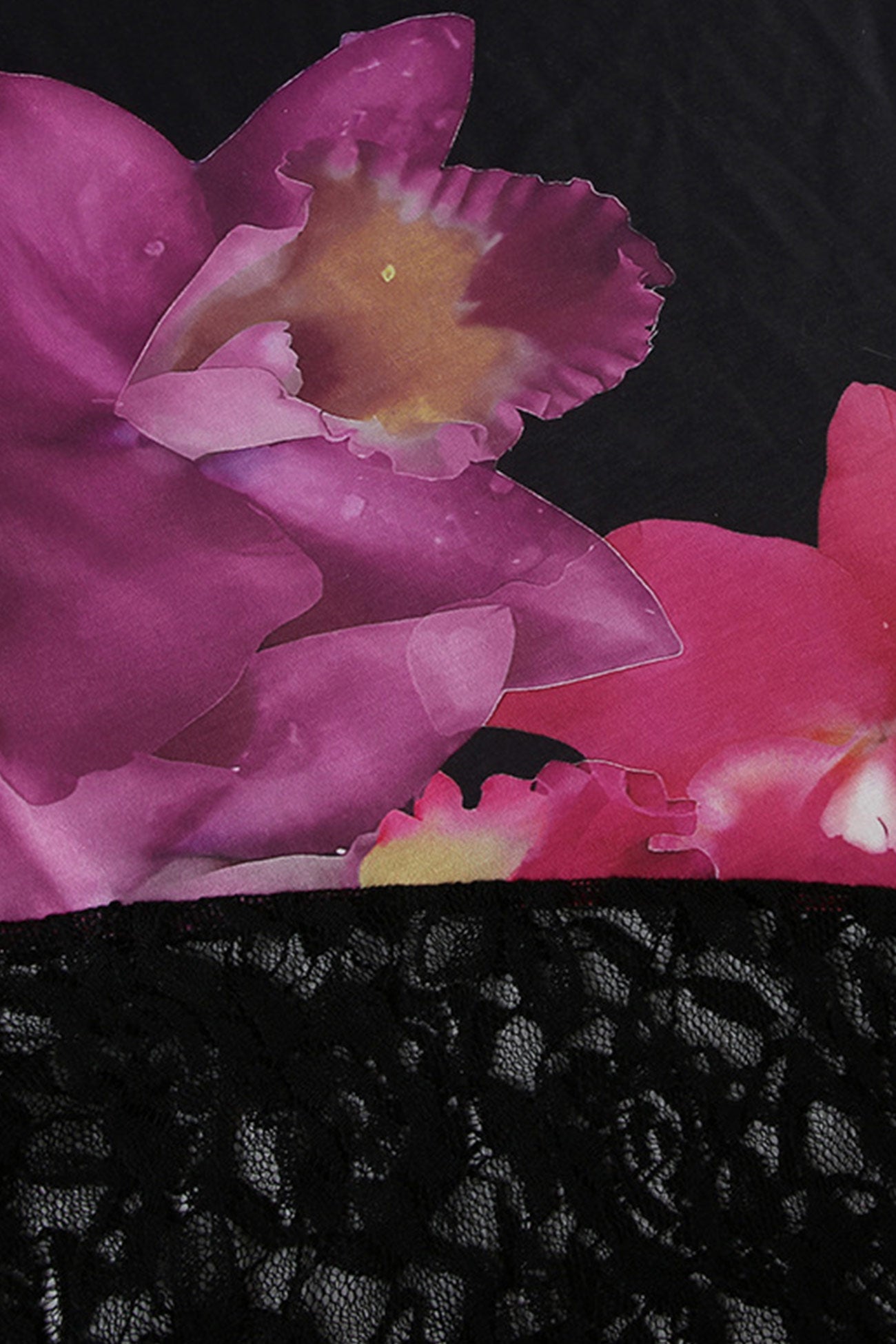 Cotton Floral Print Lace Hem Fishtail Dress