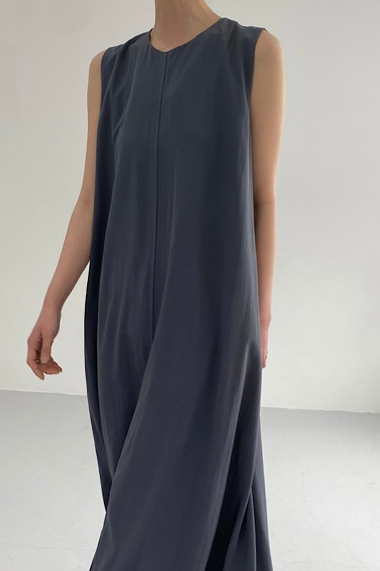 Cotton Loose Pocketed Tank Dress - Fashionpara