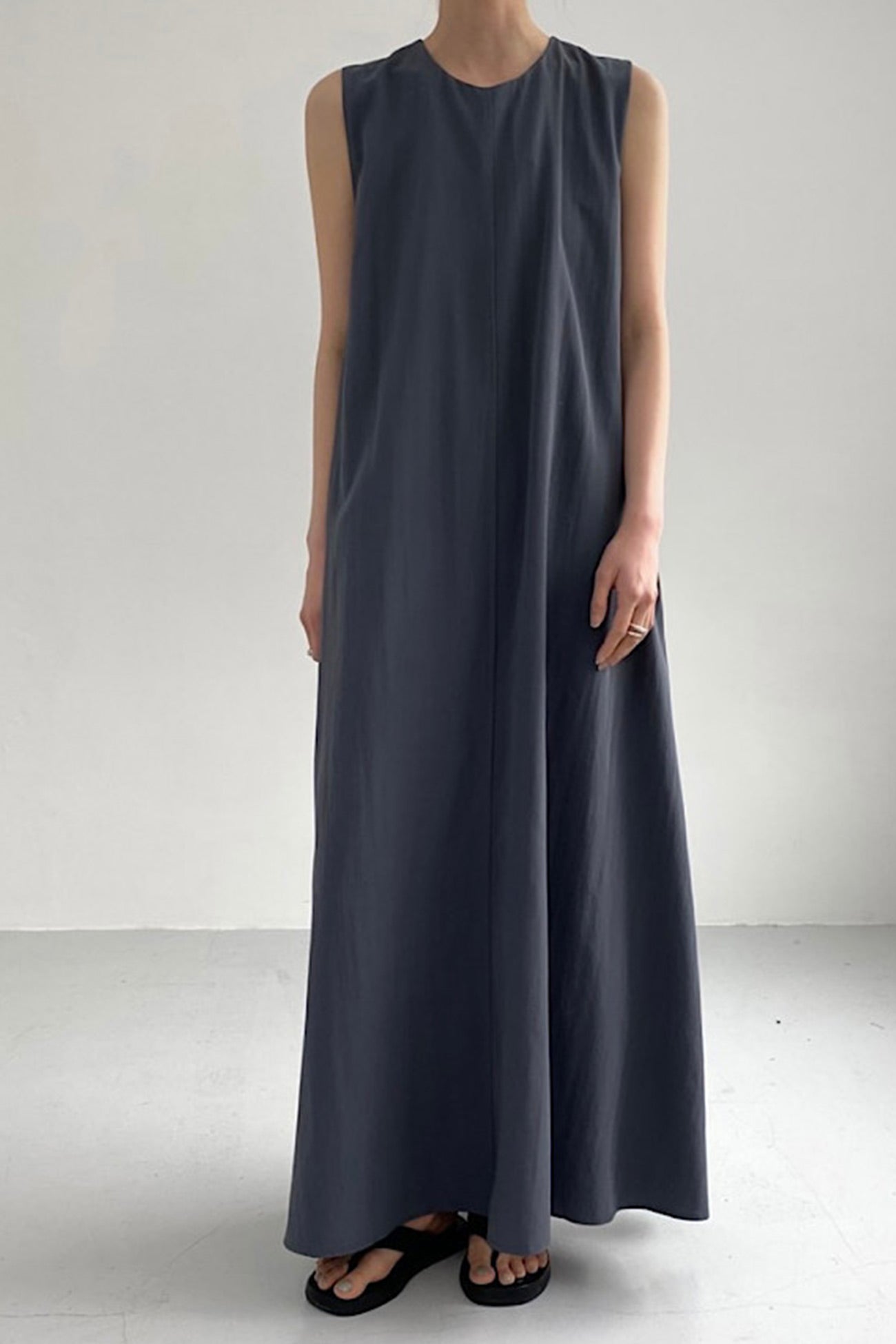 Cotton Loose Pocketed Tank Dress - Fashionpara