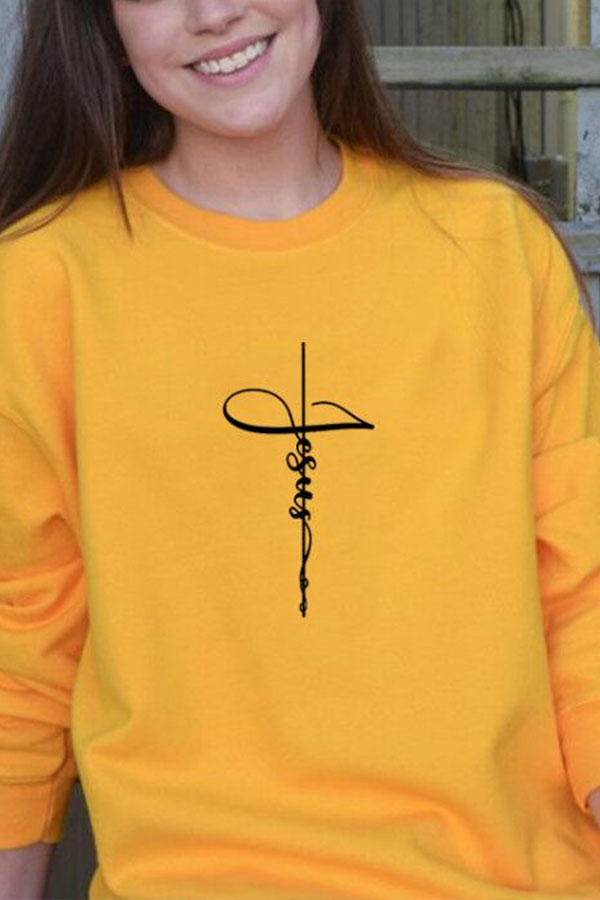 Scoop Cross Print Sweatshirt - Mislish