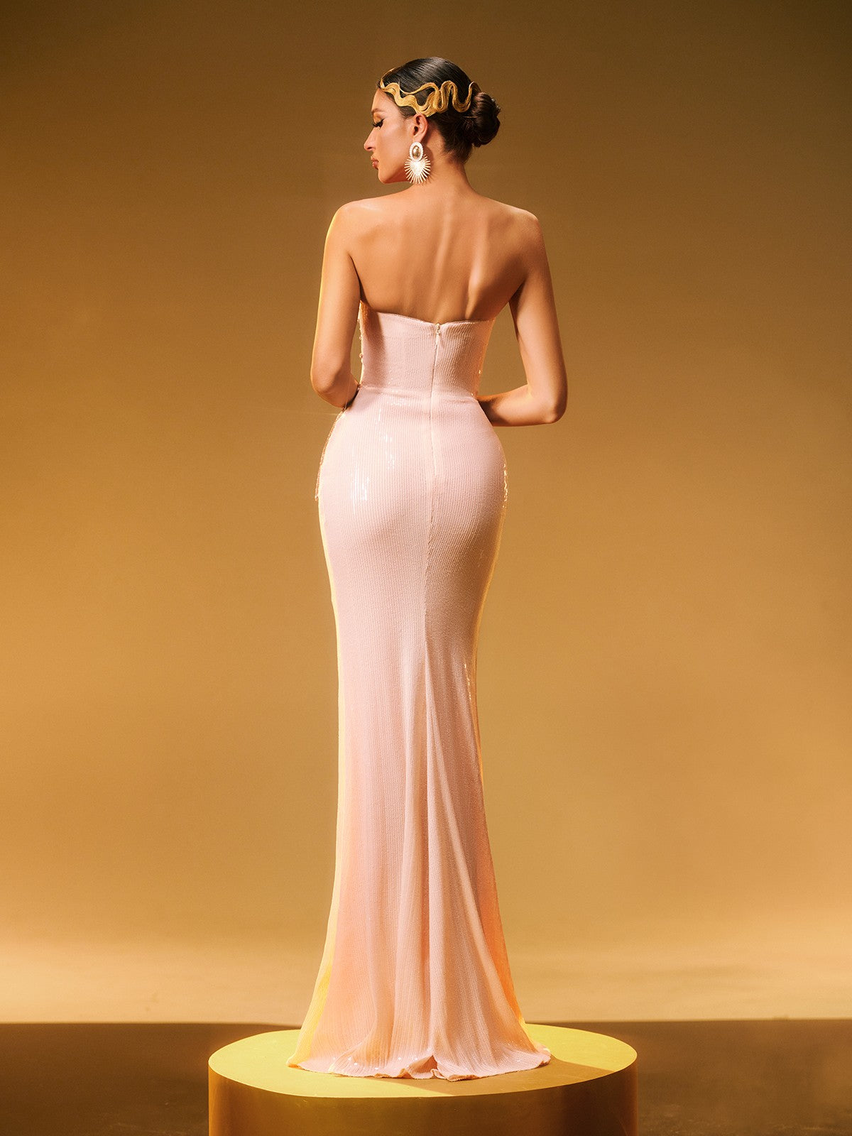 Strapless Sequin Maxi Dress - View 6