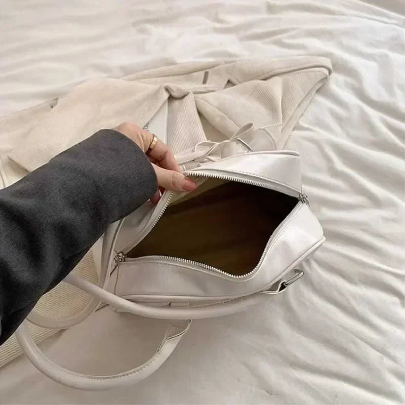 Cute Bow Tie PU Leather Underarm Shoulder Bag