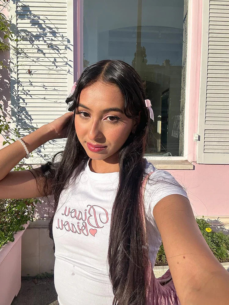 Y2k Letter Print Punk Crop Top T-shirt