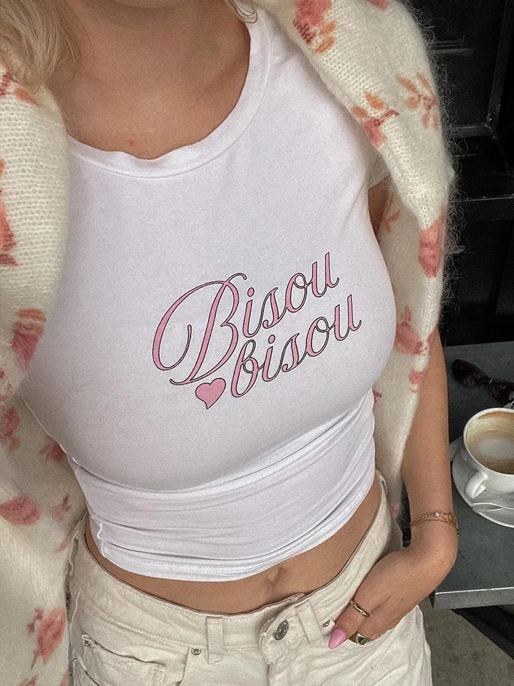 Y2k Letter Print Punk Crop Top T-shirt