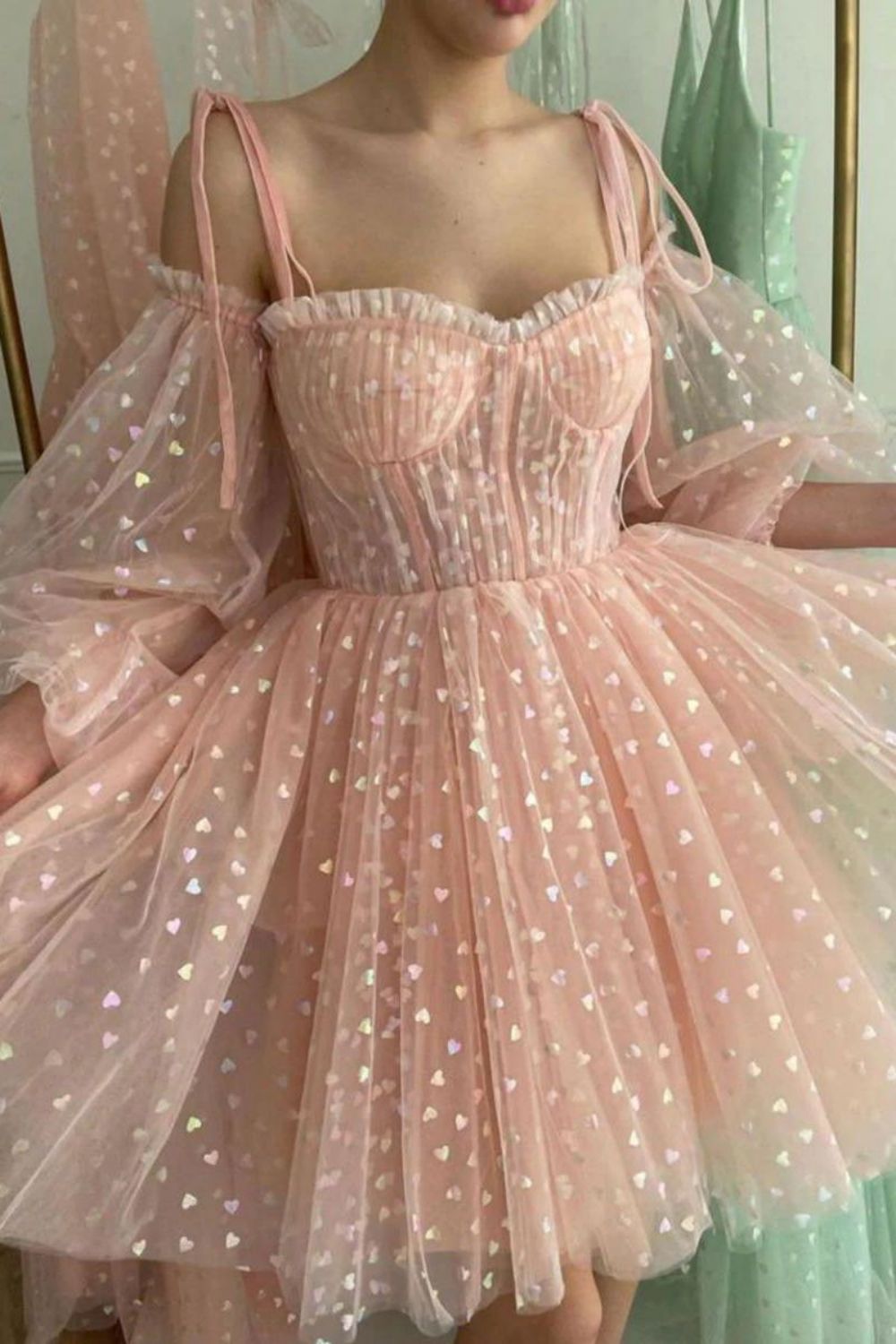 Cute A Line Off the Shoulder Pink Short Homecoming Dress - Fashionpara