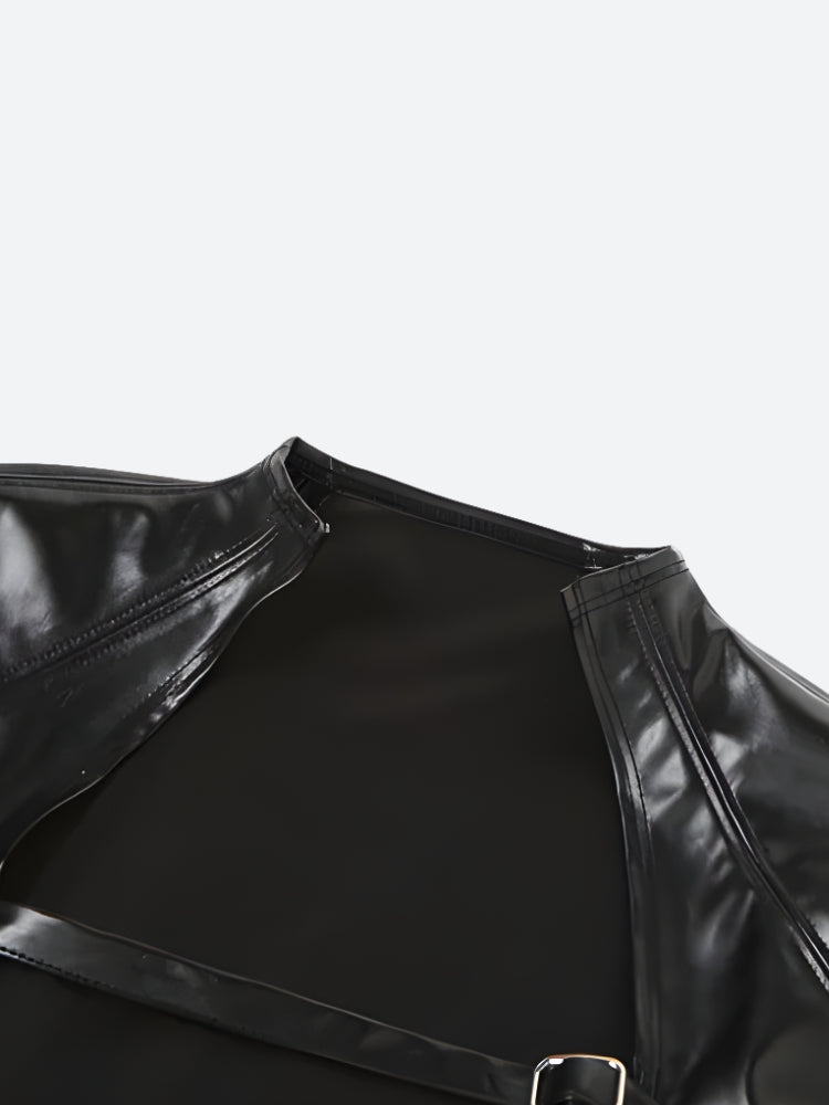 Cyberpunk Faux Leather Crop Jacket 5