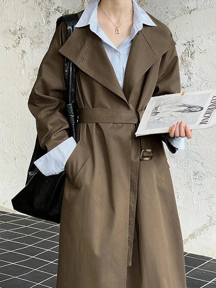 Trench Coat Big Lapel Loose Overcoat