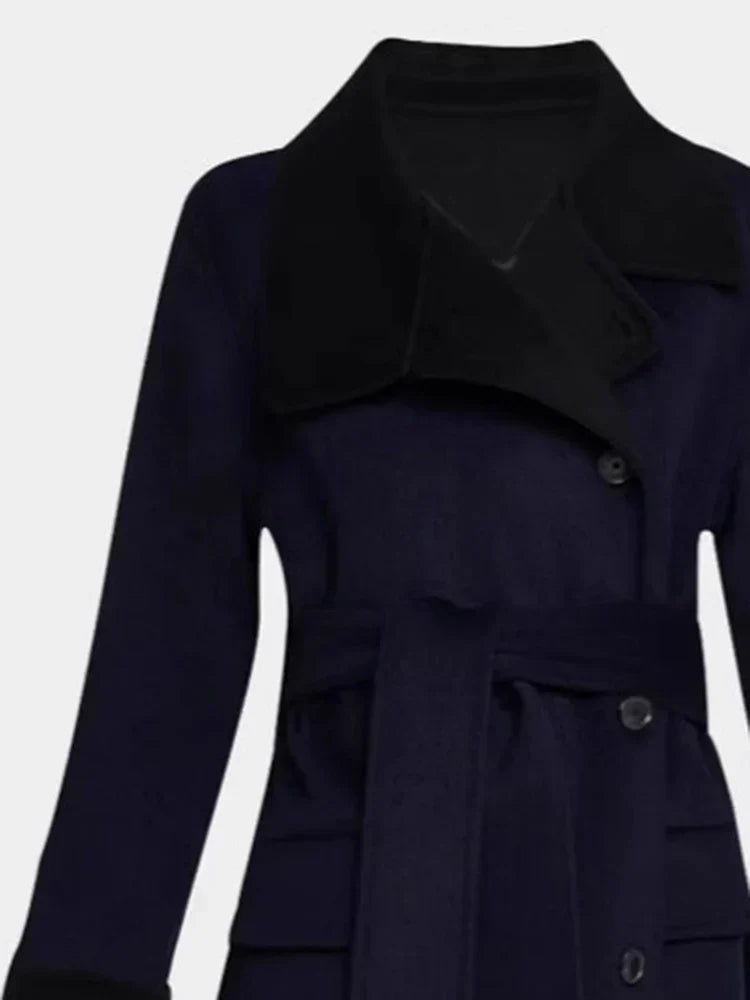 Color Lapel Slim Single-Breasted Overcoat 3