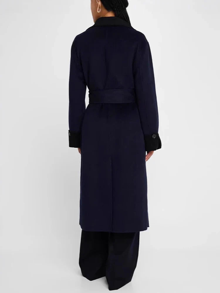 Color Lapel Slim Single-Breasted Overcoat - Fashionpara