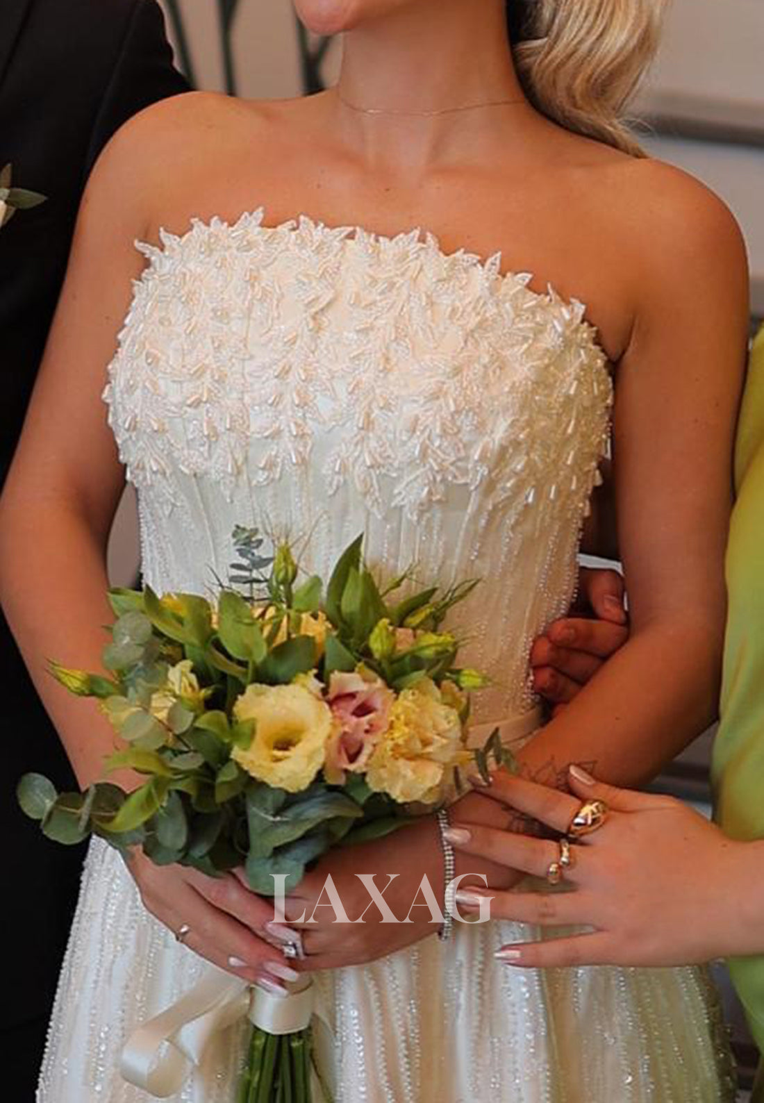 Bateau-Neck Sleeveless Pleated Satin Bride Gowns Beaded Applique Ankle-Length A-Line Wedding Dress