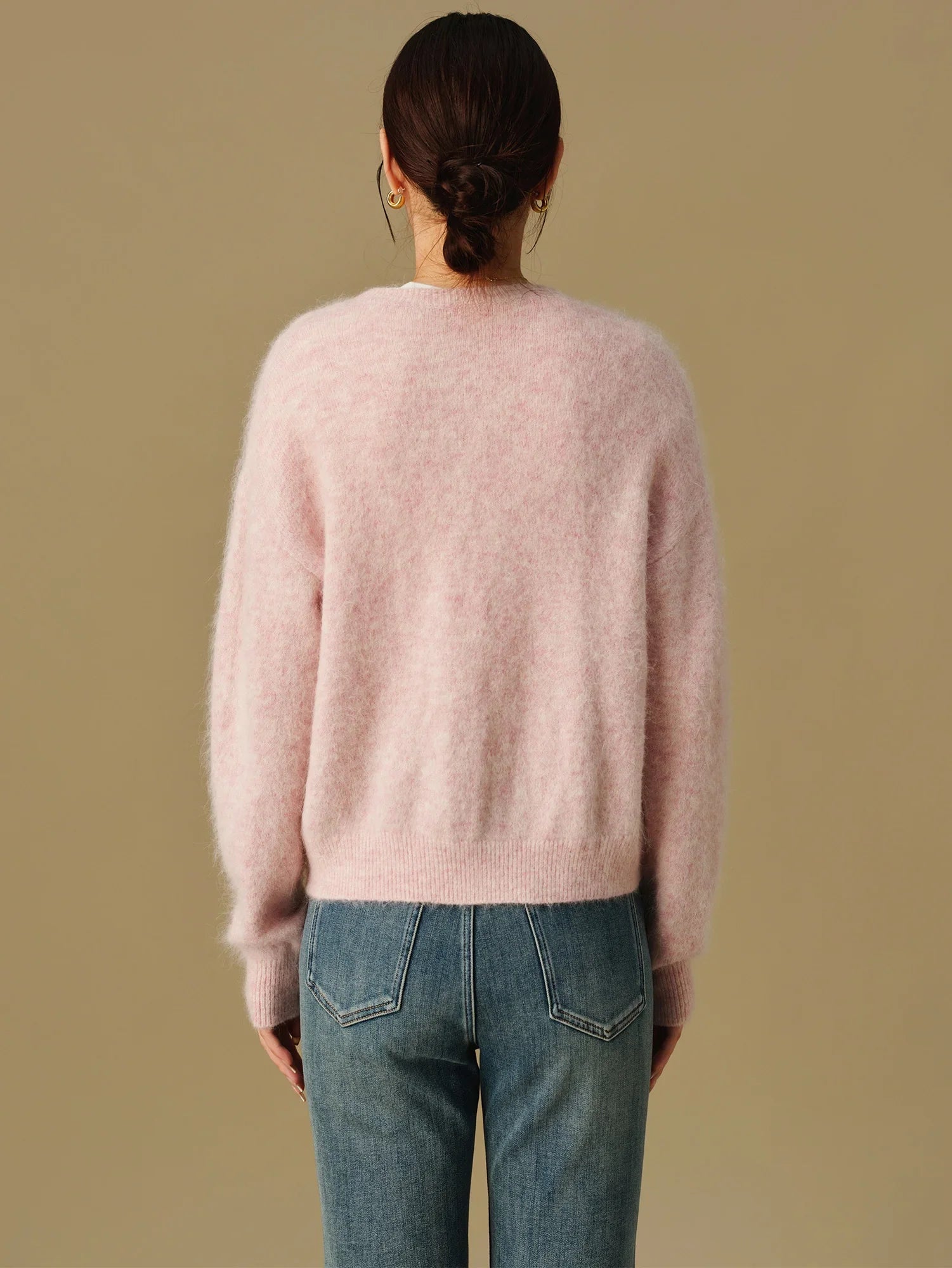 Versatile Round Neck Winter Knitted Cardigan for Women