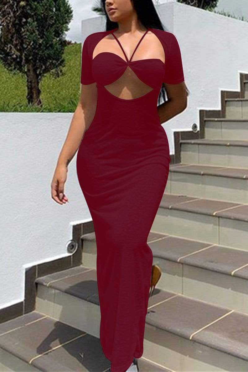 Sexy Stitching Party Maxi Dress  Fashionpara