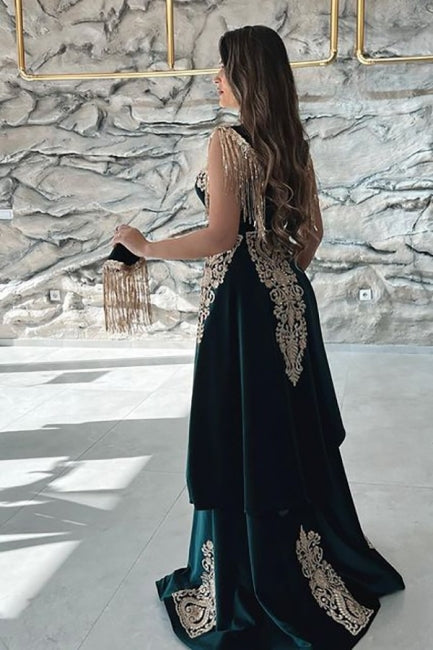 Dark Green Spaghetti Sleeveless Mermaid Floor-Length Satin Prom Evening Dresses