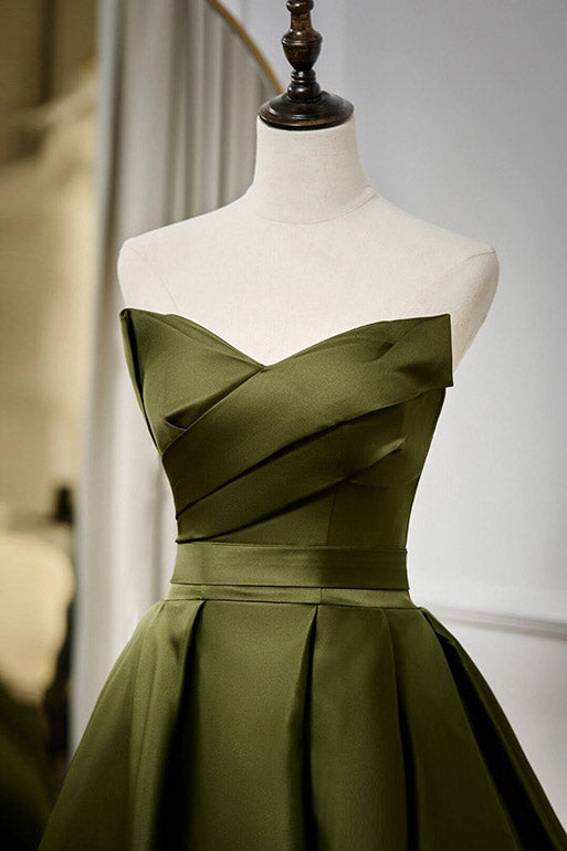 Dark Green Strapless Lace Up Formal Gown Evening Dress Fashionpara