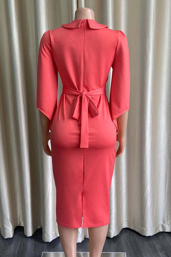 Dark Navy Midi Bodycon Office Dress Fashionpara