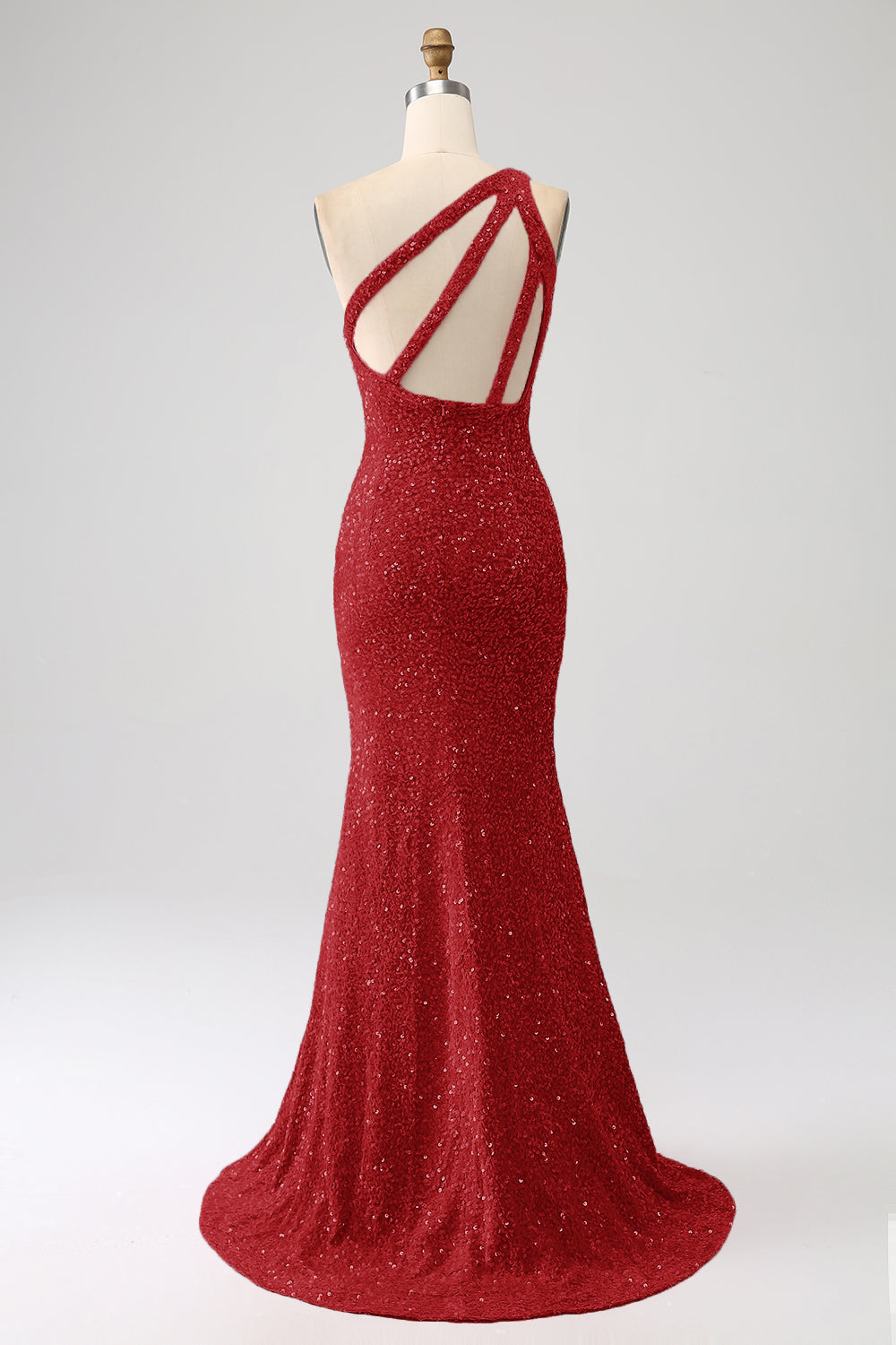Sparkly Mermaid One Shoulder Sequins Prom Dress with Slit