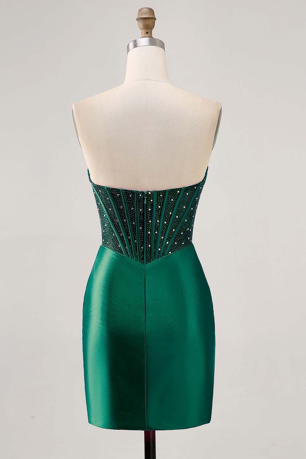 Sparkly Fuchsia Tight Satin Corset Short Homecoming Dress with Beading