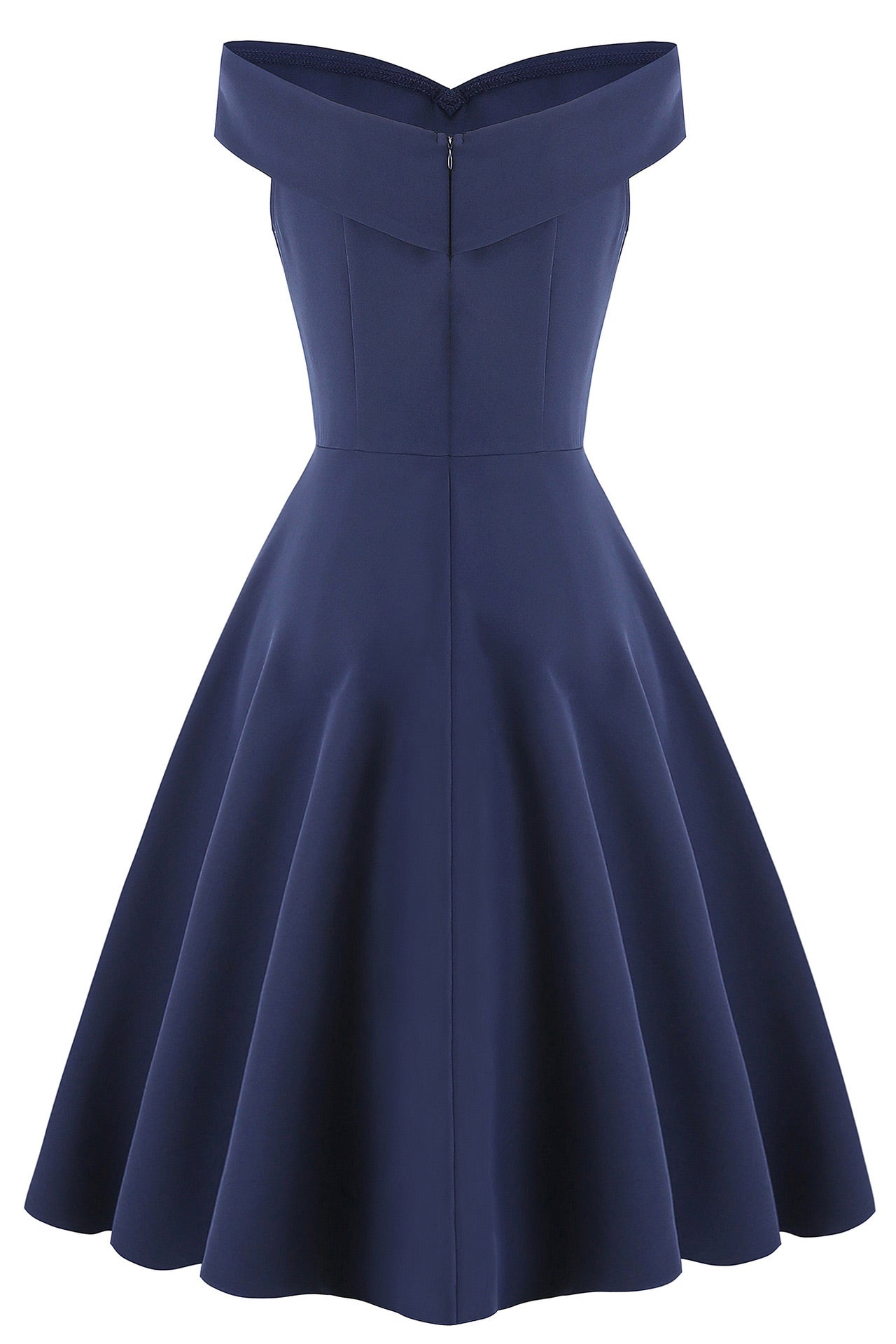 Dark Navy Off-the-Shoulder A-Line Cocktail Party Dresses Fashionpara