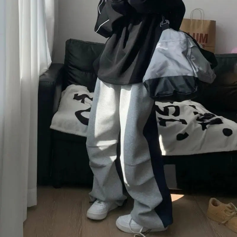 Y2K Patchwork Sweatpants Oversized Pants