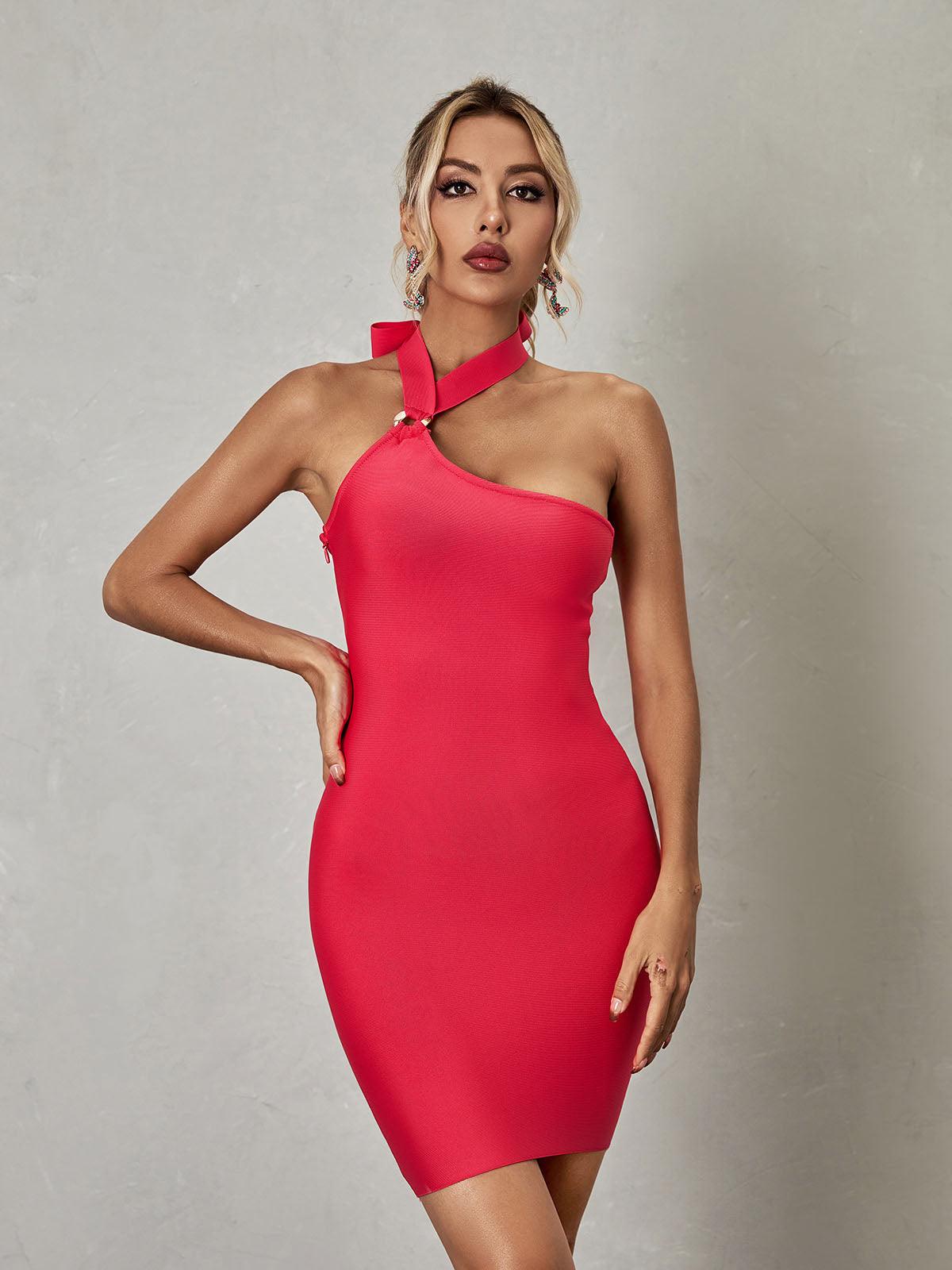Deka Halterneck Bandage Mini Dress