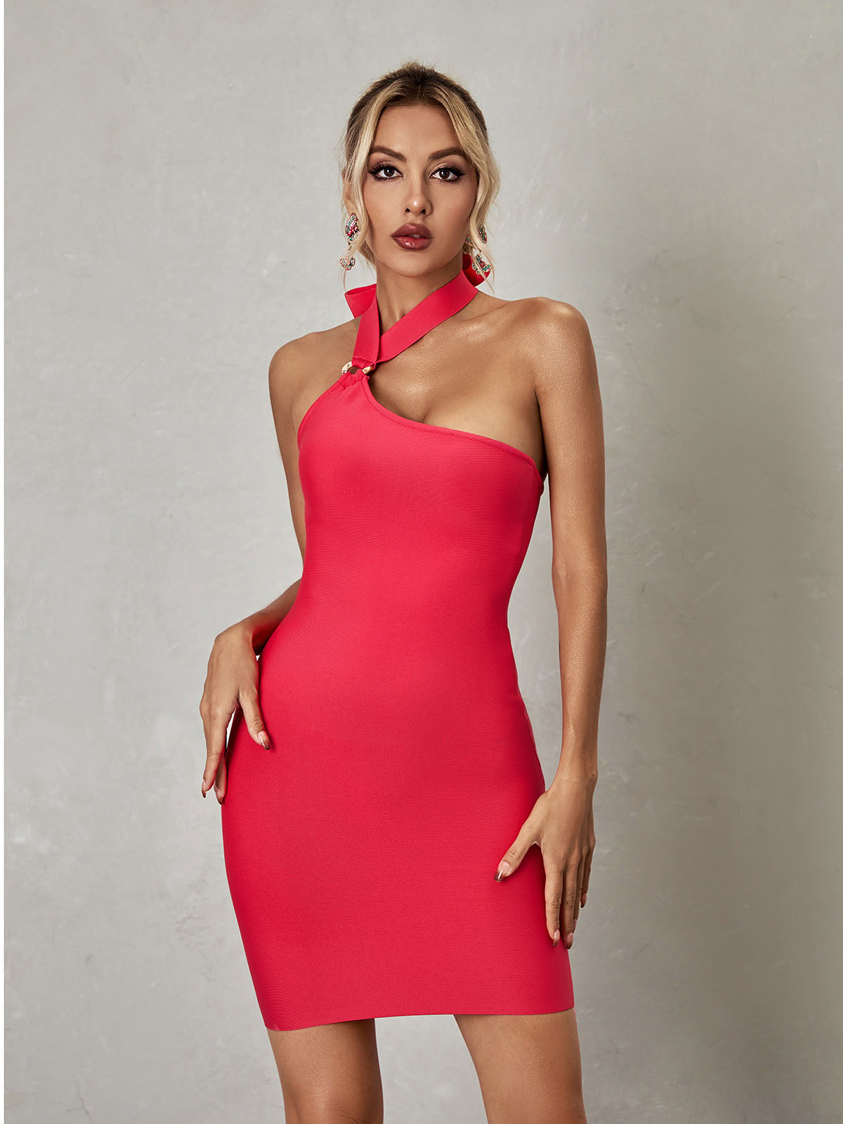 Halter Neck Bandage Mini Dress