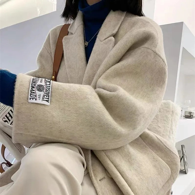 Cashmere Turn-Down Woolen Overcoat