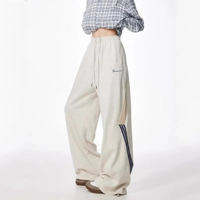 Striped Drawstring Vintage High Waist Pants