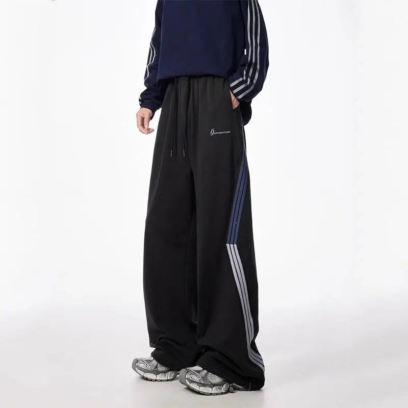 Striped Drawstring Vintage High Waist Pants