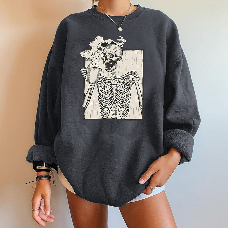 Gothic Skeleton Print Pullover 3