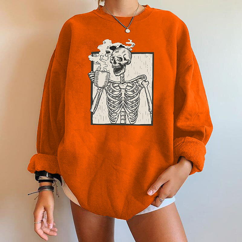 Gothic Skeleton Print Pullover 4