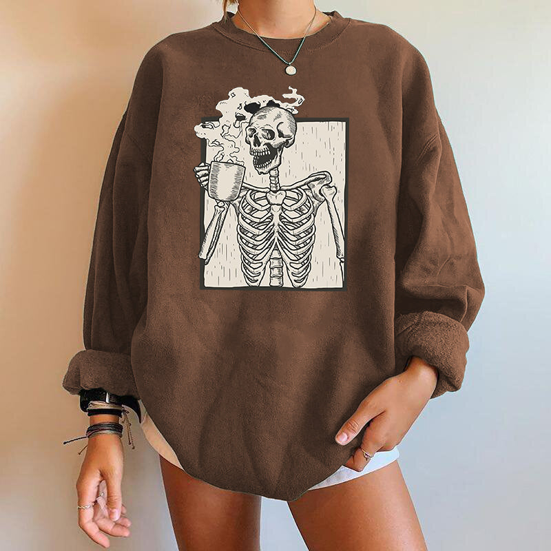 Gothic Skeleton Print Pullover 2