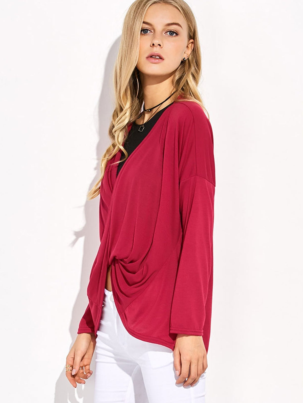KittenAlarm - Drop Shoulder Twist Front Top