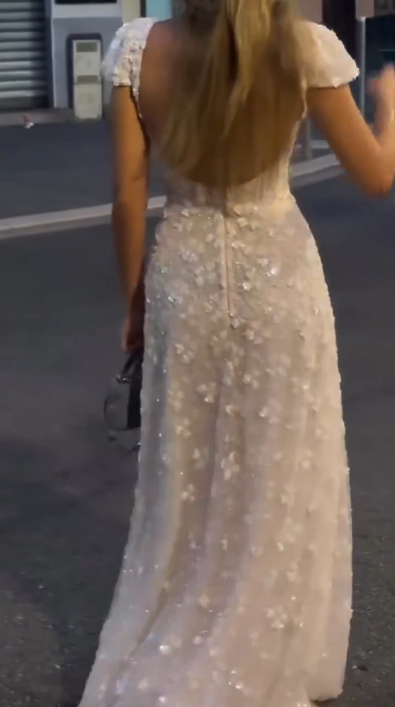 Pretty White Tulle Lace Appliques Long Party Dress Formal Prom Dresses D944