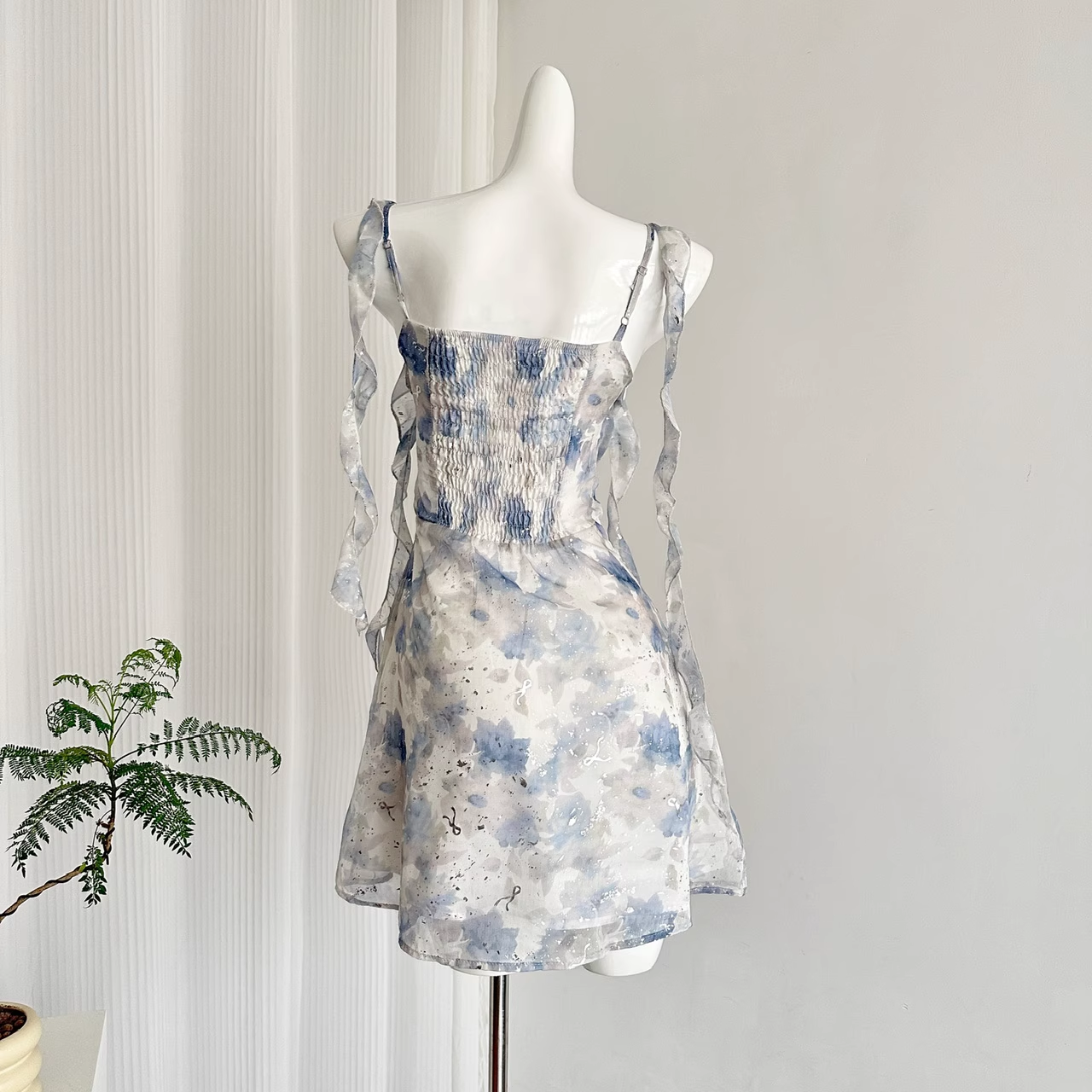 Classy Floral A Line Short Party Dress Vacation Dress S289