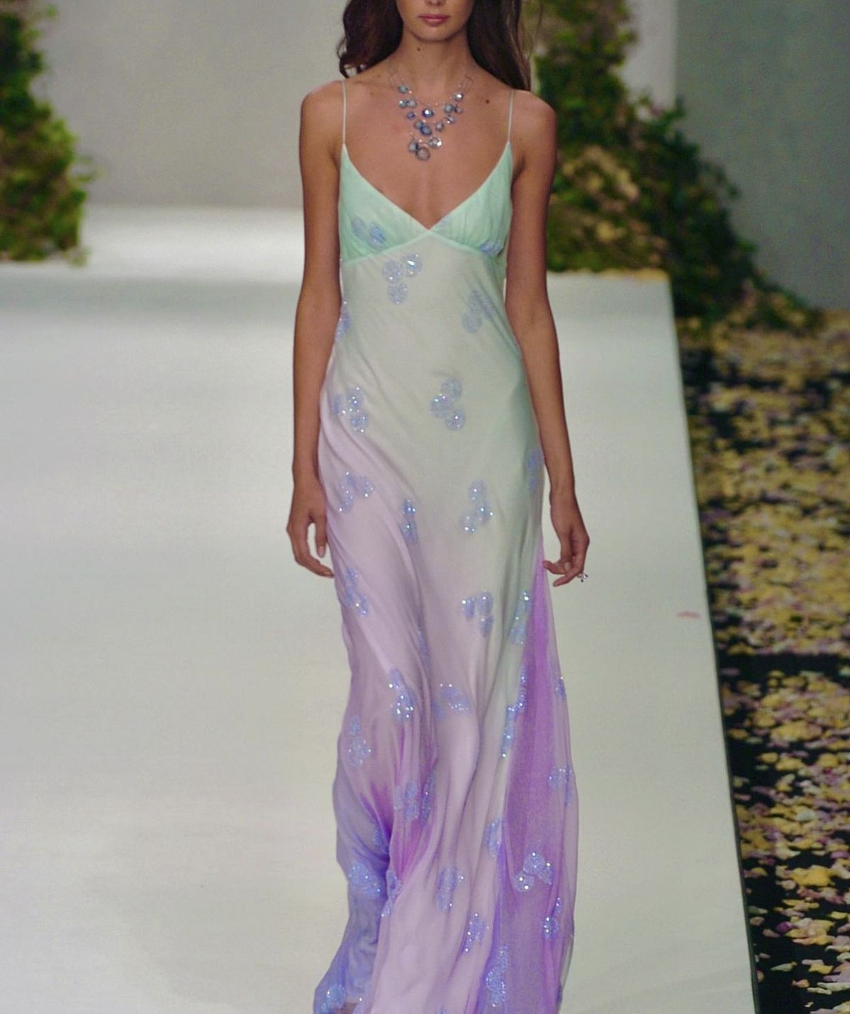 Glamorous Ombre Chiffon Spaghetti Straps V Neck Mermaid Long Party Dress Evening Gown D1562