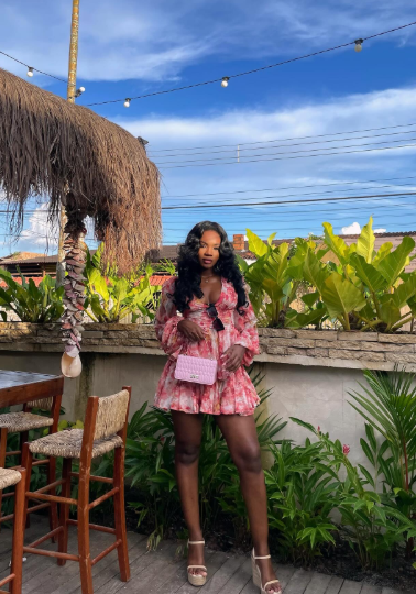 Beautiful Pink Chiffon Printed Floral A Line Short Party Dress Formal Birthday Dress Homecoming Dress D492