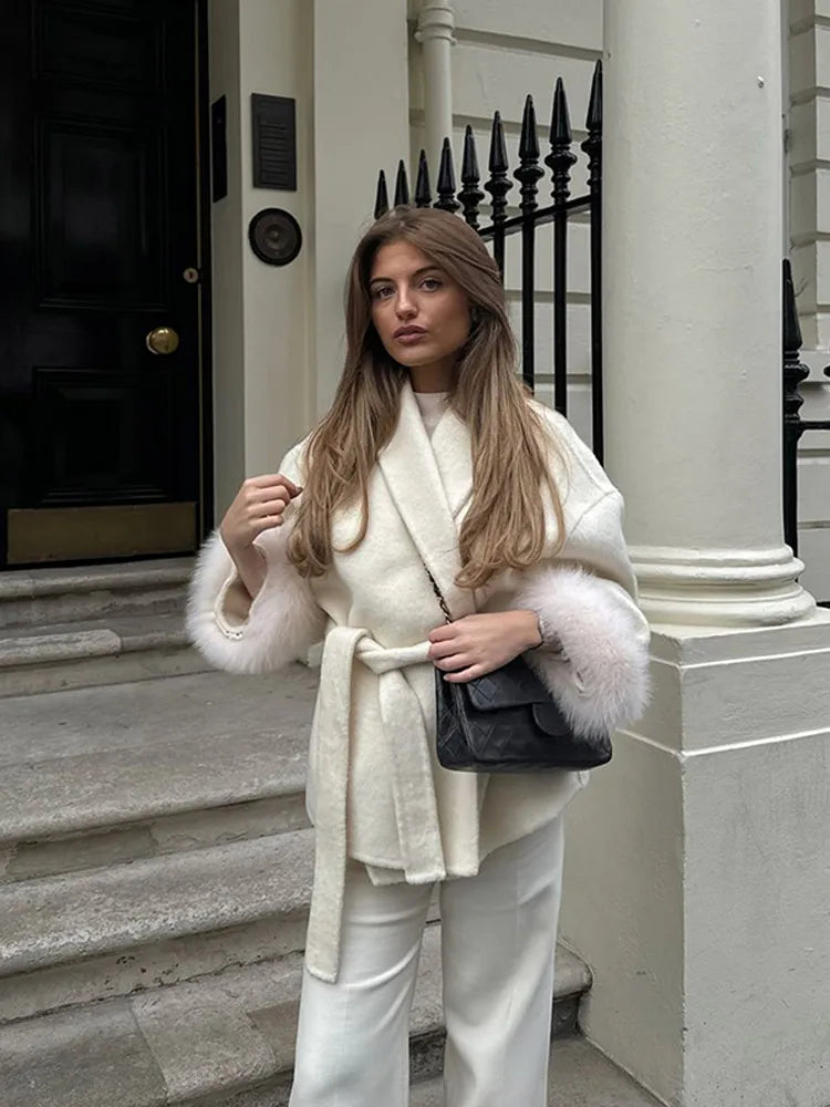 Burgundy Cuffed Woolen Coat