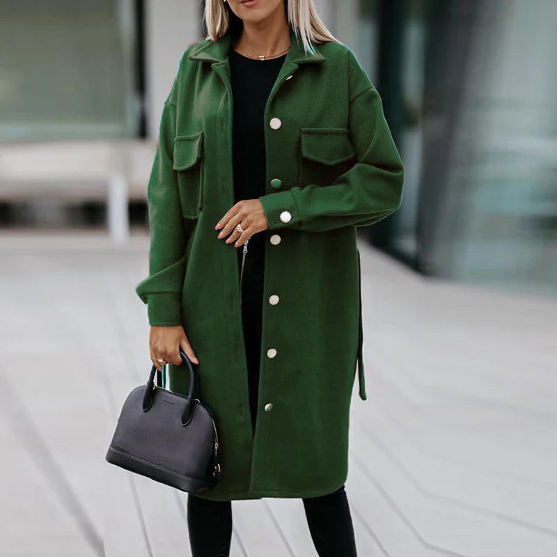 Elegant Fashion Woolen Blend Warm Long Sleeve Vintage Autumn Winter Coats - Fashionpara