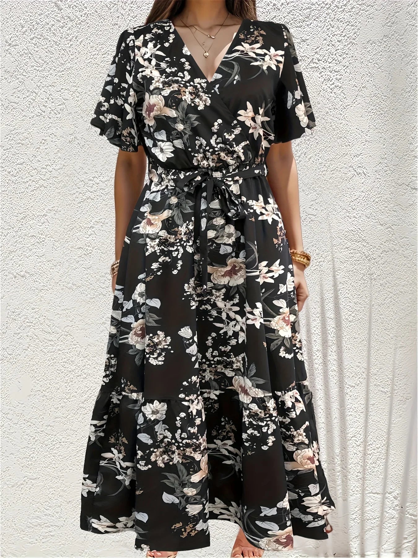 Elegant Floral A-line Dress