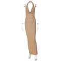 Glitter Knit Cowl Neck Halter Backless Mermaid Gown 11