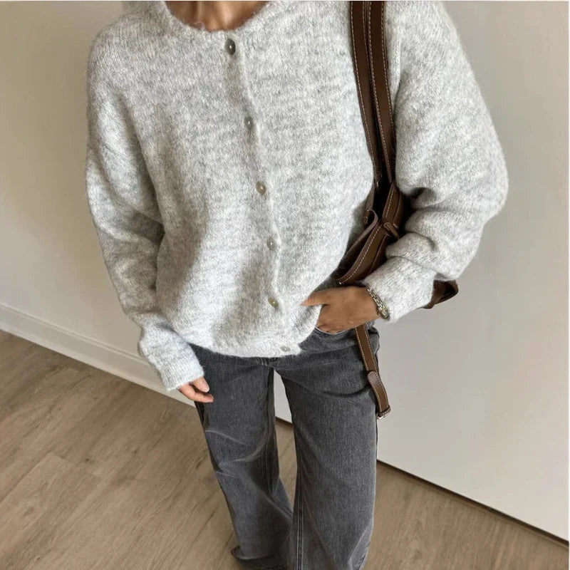 Cashmere Soft Single-breasted Knit Cardigan