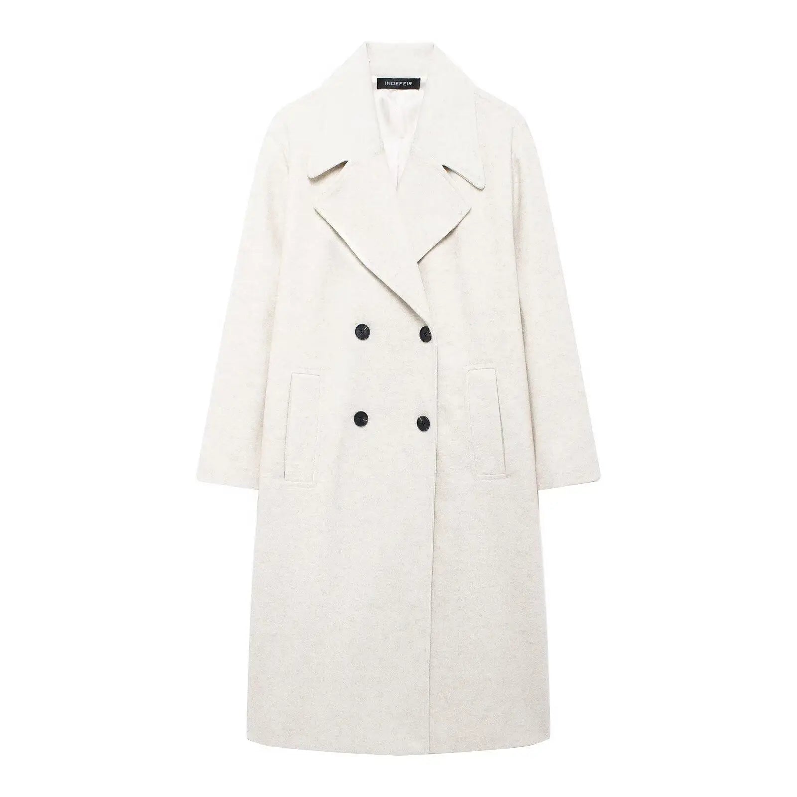 Lace-Up Mao Collar Big Lapel Overcoat - Fashionpara
