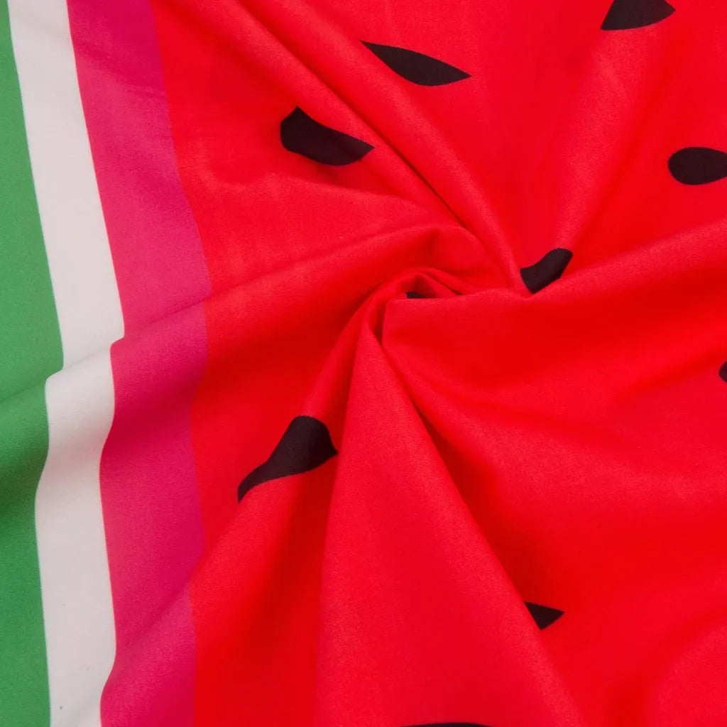 Watermelon Print Spaghetti Strap Swing Midi Dress 4